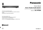 Panasonic SC-HTE80 Home Theater System Owners Instruction Manual. Fixed Price $22.24.