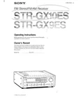 Sony STR-GX9ES STR-GX10ES Receiver Owners Manual. Fixed Price $22.24.