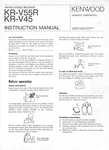 Vtg Original Kenwood KR-V55R KR-V45 Stereo Receiver Owners Instruction Manual. Fixed Price $19.99.