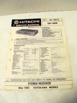 Hitachi SR-1800 Service Manual Original Repair Book Stereo Receiver. Fixed Price $20.00.