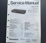 Technics SH-AV40 Surround Processor Equalizer Original Service Manual 1988. Fixed Price $9.99.