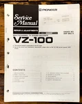 Pioneer VZ-100 Decoder Service Manual *original*. Fixed Price $14.97.