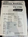 Aiwa TX-770 TX770 Tuner Repair Service Manual From The Usa **original**. Fixed Price $9.99.
