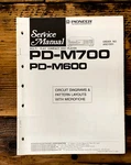 Pioneer PD-M600 PD-M700 Cd Player Service Manual *original* #2. Fixed Price $24.97.