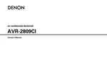 Denon AVR-2809CI Receiver Owners Manual. Fixed Price $22.24.