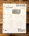 Sony HCD-H1600 Stereo Service Manual *original*. Fixed Price $14.97.
