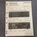 Kenwood KR-V6040 Service Manual Original W/schematics, Diagrams, Part List. Fixed Price $14.97.