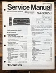 Technics SA-GX650 Receiver Service Manual *original*. Fixed Price $24.97.