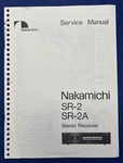 Original Nakamichi SR-2A Receiver Service Manual. Fixed Price $19.95.