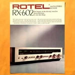 Original Vintage Rotel RX-602 Am/fm Stereo Receiver Brochure. Fixed Price $14.95.