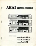 Vintage Akai Model AA/R22/L, AA-R32/L, AA-R42 Service Manual/ Schematic Diagram. Fixed Price $34.00.