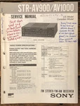 Sony STR-AV900 STR-AV1000 Receiver Service Manual *original*. Fixed Price $14.97.