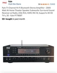 Pyle 7.1-CHANNEL Hi-fi Stereo Amplifier 2000 Watt Av Home Theater Model PT796BT. Fixed Price $179.75.