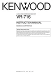 Kenwood VR-716 Receiver Owners Instruction Manual. Fixed Price $22.24.