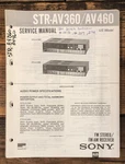 Sony STR-AV360 STR-AV460 Receiver Service Manual *original*. Fixed Price $14.97.
