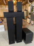 Polk Audio 5.1 Surround Sound System + Harman Kardon Receiver (complete Setup). Fixed Price $525.00.
