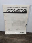 Yamaha AX-700U Amplifier Service Manual Original Vintage Paperwork Repair. Fixed Price $14.39.