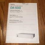 Sony Video And Audio Signal Distributor DA-500 Operating Instructions. Fixed Price $15.00.