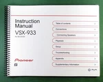 Pioneer VSX-933 Instruction Manual: Full Color 131 Pages & Protective Covers!. Fixed Price $27.20.