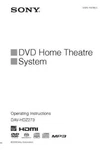 Sony DAV-HDZ273 Home Theater System Owners Manual. Fixed Price $22.24.