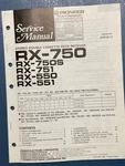 Pioneer Service Manual RX-7500, RX-750S, RX-751, RX-550, RX-551 Receiver. Fixed Price $10.00.