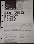 Pioneer RX-550 RX-551 RX-750 RX-751 Cassette Receiver Service Manual Original. Fixed Price $29.99.