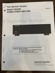 Harman Kardon PA2200 PA-2200 Service Manual *original* Book Pdf-free Shipping. Fixed Price $9.99.