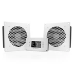 Airplate T8 White Dual-fan Cabinet Cooling 6" With Thermostat, Home Theater Av. Fixed Price $119.00.