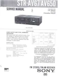 Sony STR-AV67 Amplifier / Receiver Owners Instruction Manual. Fixed Price $22.24.