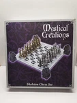 Mystical Creations Skeleton Chess Set Incomplete. Fixed Price $45.00.