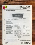 Sony TA-AV571 Amplifier Service Manual *original*. Fixed Price $14.97.