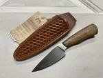 Kevin Casey Hunter 1075 High Carbon Steel W/ Harmon Dyed Stabilized Burl Handle. Fixed Price $1400.00.