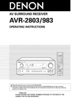 Denon AVR-983 AVR-2803 Receiver Owners Manual. Fixed Price $22.24.