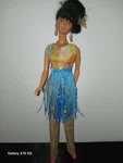 Fits Barbie 4 Pc Blue Sequined Fringe Top Pants Shoes Jewelry 11.5" Dolls. Fixed Price $18.75.