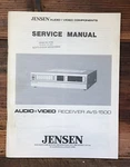 Jensen AVS-1500 Receiver Service Manual *original* #1. Fixed Price $14.97.