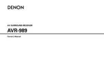 Denon AVR-989 Receiver Owners Manual. Fixed Price $22.24.