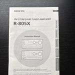 Onkyo Integra R-805X Tuner Owners Instruction Manual. Fixed Price $5.00.