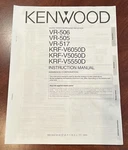 Kenwood Instruction Manual VR-506,VR-505,VR-517,KRF-V6060D,KRF-V5050D,KRF-V5550D. Fixed Price $10.99.