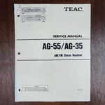 Vintage Teac AG-55/AG-35 Am/fm Stereo Receiver Service Manual. Fixed Price $35.00.