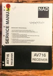 Nad AV716AV Receiver Service Manual *original*. Fixed Price $24.97.