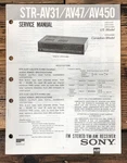 Sony STR-AV31 -AV47 -AV450 Receiver Service Manual *original*. Fixed Price $14.97.