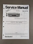 Technics SA-G78 Av Control Stereo Receiver Service Manual D-4675. Fixed Price $54.95.
