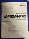 Teac AG-V4200 AG-SV5150 AGV4200 AGSV5150 Service Manual W/schematics *original**. Fixed Price $29.99.