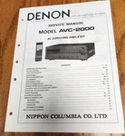Denon AVC-2000 Amplifier Service Manual Original. Fixed Price $9.95.