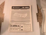 Original Hitachi SR-1800 Owner's Manual. Fixed Price $25.00.