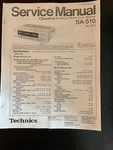 Technics SA-510 946 Quartz Synthesizer Am/fm Receiver Service Manual. Fixed Price $10.00.