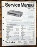 Technics SA-110 Receiver Service Manual *original*. Fixed Price $24.97.