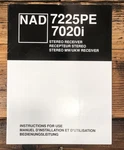 Nad Model 7225PE 7020I Receiver Owners / User Manual *original*. Fixed Price $24.97.