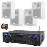 Pyle PDA77BU 4-CHANNEL Home Audio Bluetooth Receiver, 4X 4" White Speaker, Wire. Fixed Price $214.49.