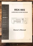 Rotel RSX-965 Receiver Owners / User Manual *original*. Fixed Price $24.97.